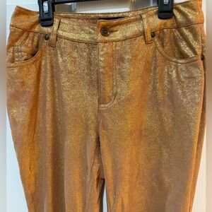 Eric Tan Suede Like Copper Shimmer pants